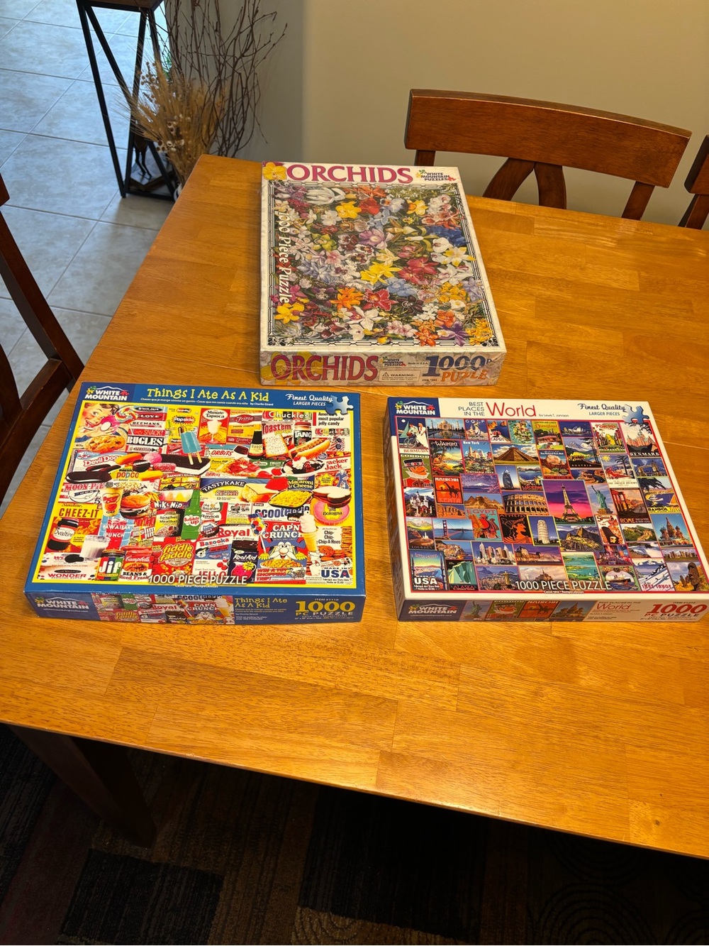 White Mountain 3-Pack 1000-Piece Puzzle Set